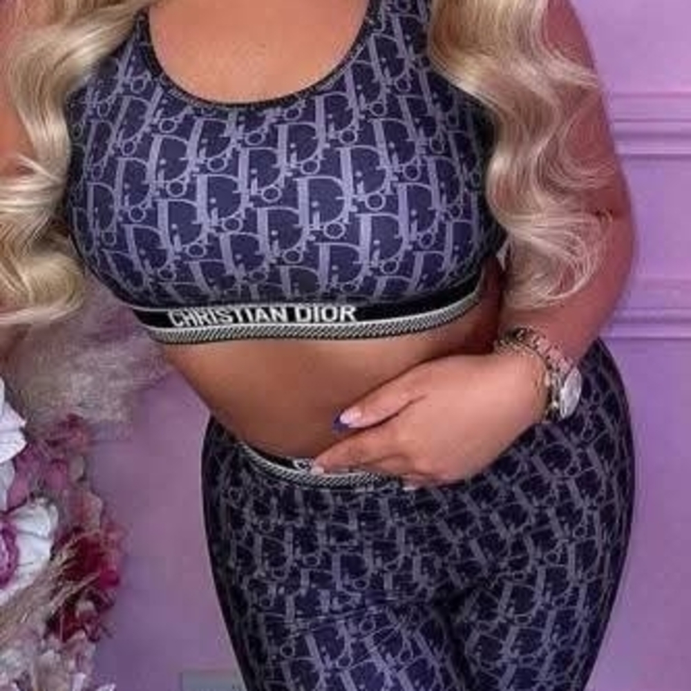 Dior Navy and Gray Monogram Activewear Set